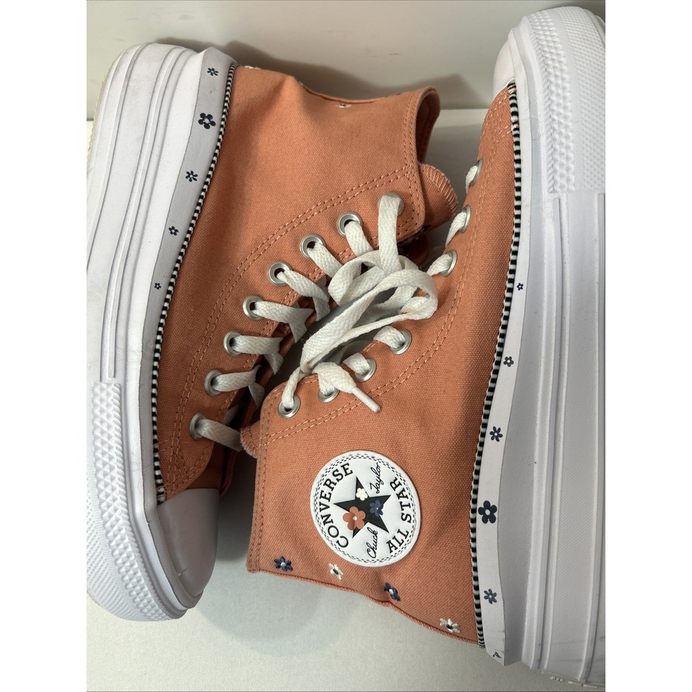 Converse Chuck Taylor All Star Move Platform Peach 8.5 Good Floral Coquette Boho